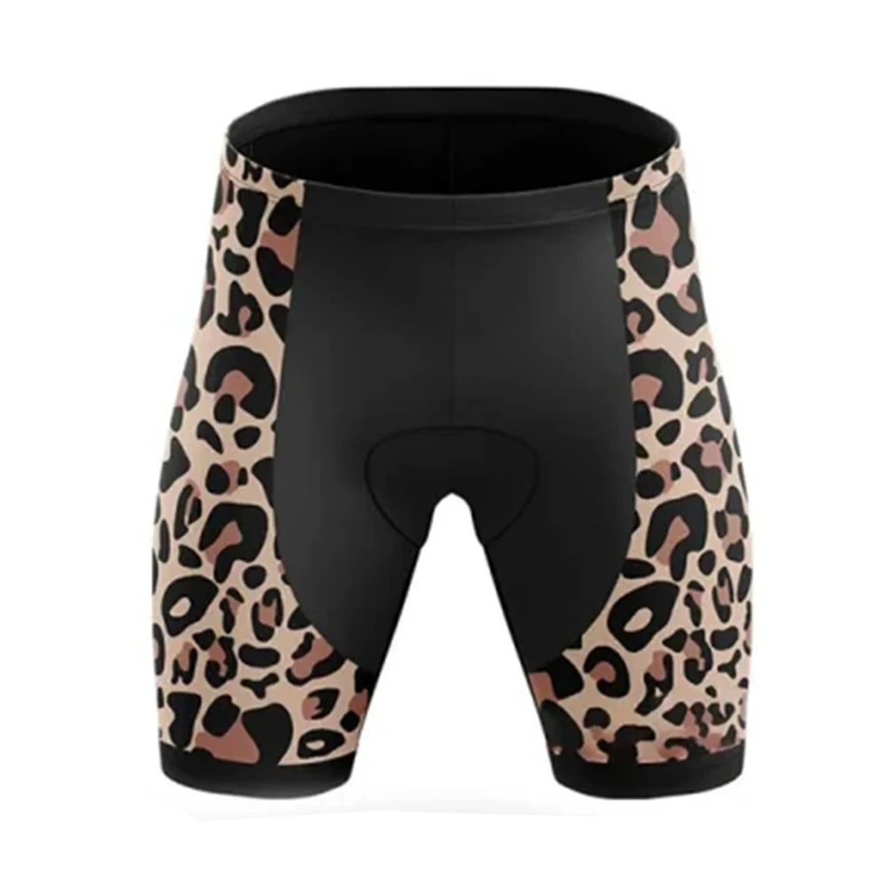 

Leopard Women Bike Bicycle Pants Road Racing Tights Cycle MTB Ride Shorts Mountain Breathable Pad