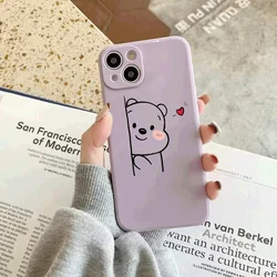 Lovely Bear Silicone Phone Case - Durable TPU Protective Cover - iPhone 14 Plus (Purple DQMYZML86)