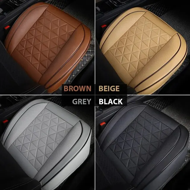 New Front Car Seat Cover PU Leather Cars Seat Cushion Automobiles Seat Protector Universal Car Chair Pad Mat Auto Accessories 1