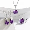 925 Silver Jewelry Sets Elegant Women's Ring Earrings Necklace Wedding Bridal Engagement Accessories