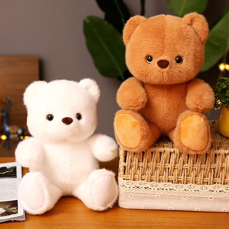 New 1pc 23cm Cute Naked Bear Plush Toy Kawaii Brown White Bear Doll Stuffed Animal Toy Children Companion Toy Kid Birhday Gift