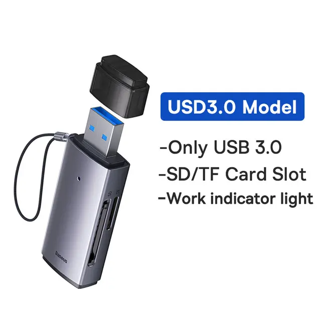 Baseus Card Reader USB C & USB3.0 to SD Micro SD TF Memory Card Device