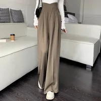 Draping Wide-Leg Suit Pants Women's Spring and Autumn New High Waist Straight Bud-Shaped Pants Small Casual Mop Pants - Image 2