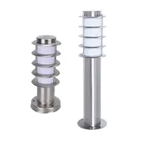 Outdoor Waterproof Path Light,L30cm L45cm Stainless Steel + White Acrylic Shade Outdoor Post Lamp,Rust-proof E27 Pillar Lighting 1