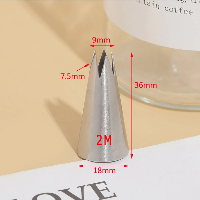 Description Picture 4 of item#1M 2M Open Star Pastry Tip  Piping Tip Nozzle Cake Decorating Tips Writing Tube Icing Nozzle Baking & Pastry Tools Baking Tools