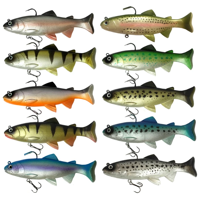 Trout Soft Lure 15cm Lead Head PVC Fishing Lures Swimming