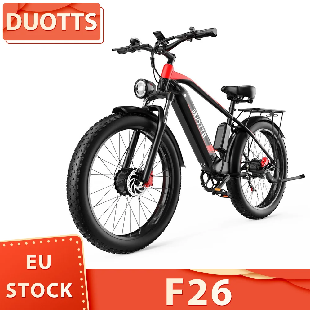 Duotts F26 Mountain Bike Elettrica 750W * 2 Dual Motors 48V 17.5Ah Lg Batteria 26*4.0 Pollici Pneumatici Grassi 55 Km/H Velocità Massima 100Km Gamma