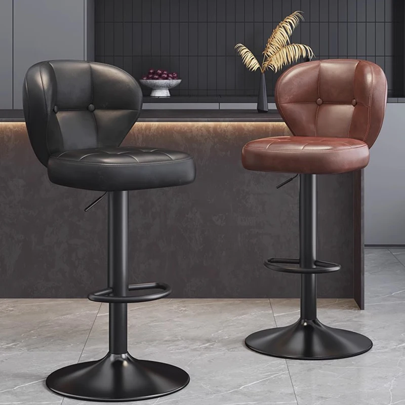 Square Home Cashier Bar Stool Counter Stool Gold Leg Bar Ultralight Contemporary chaise de restaurant Counter Set