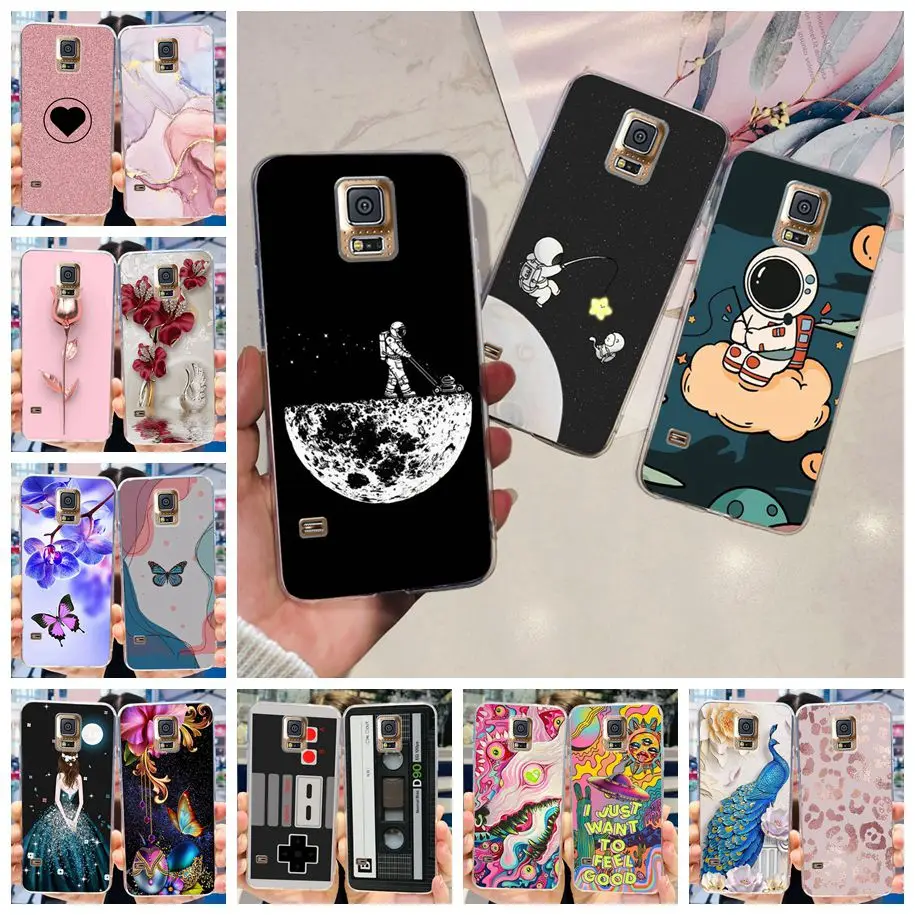 Per Samsung Galaxy S5 Custodia S5 Neo Sm-G903F Cover Posteriore Cute Astronaut Custodie Trasparenti In Silicone Morbido Per Samsung S5 Sm-G900F S 5 Fu