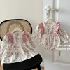 New Autumn Baby Sister Dress Cotton Floral Print Rompers Pink Ruffled Clothes Casual Dress Sister Matching Kids Clothing Outfit 5
