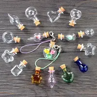 5pcs Mini Glass Cork Bottles Empty Sample Jars Wishing Bottle Wedding Home Decoration DIY Pendants Cork Stopper Storage Vial 1