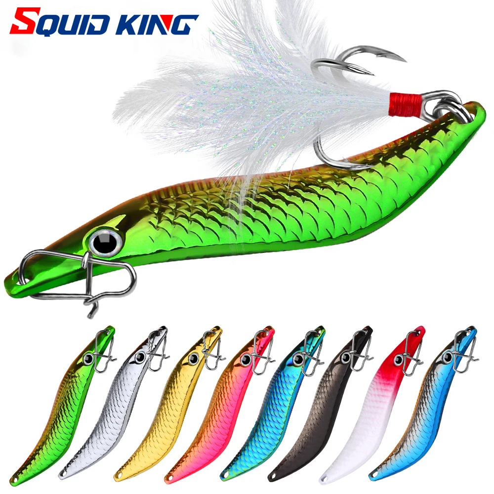 

1PCS 3D 50-66mm 7-20g Fishing Spoon Lure Single Hook Artificial Metal Hard Bait Trout S-shaped Spinner Sequins Fishing Tackle
