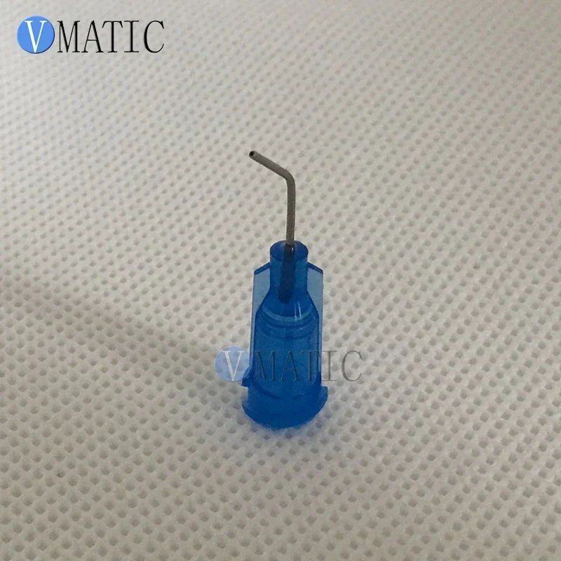 100Pcs 22G 0.5'' Tube 45 Degree Bend Bent Glue Dispensing Stainless Steel Dispenser Needle Tips 1/2 Inch