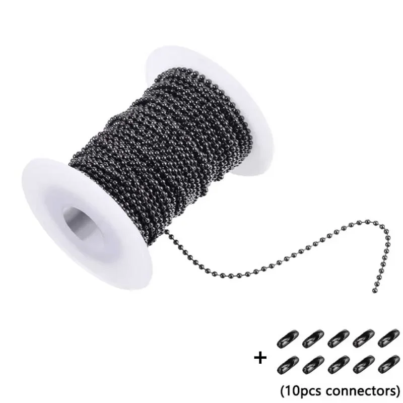 5m Gold, Black, Bronze, and Silvery Metal Ball Bead Chains for Jewelry Crafting and Design
