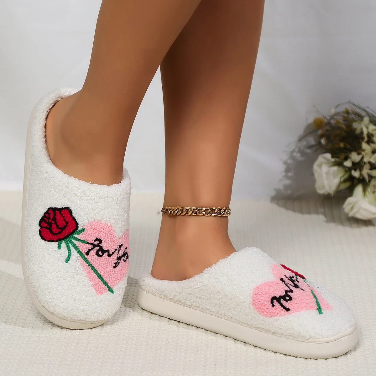 Winter Woman Flannel Slippers 4