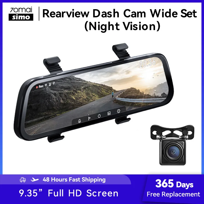  9.35''1080P OEM Rear View Mirror Camera, Recording