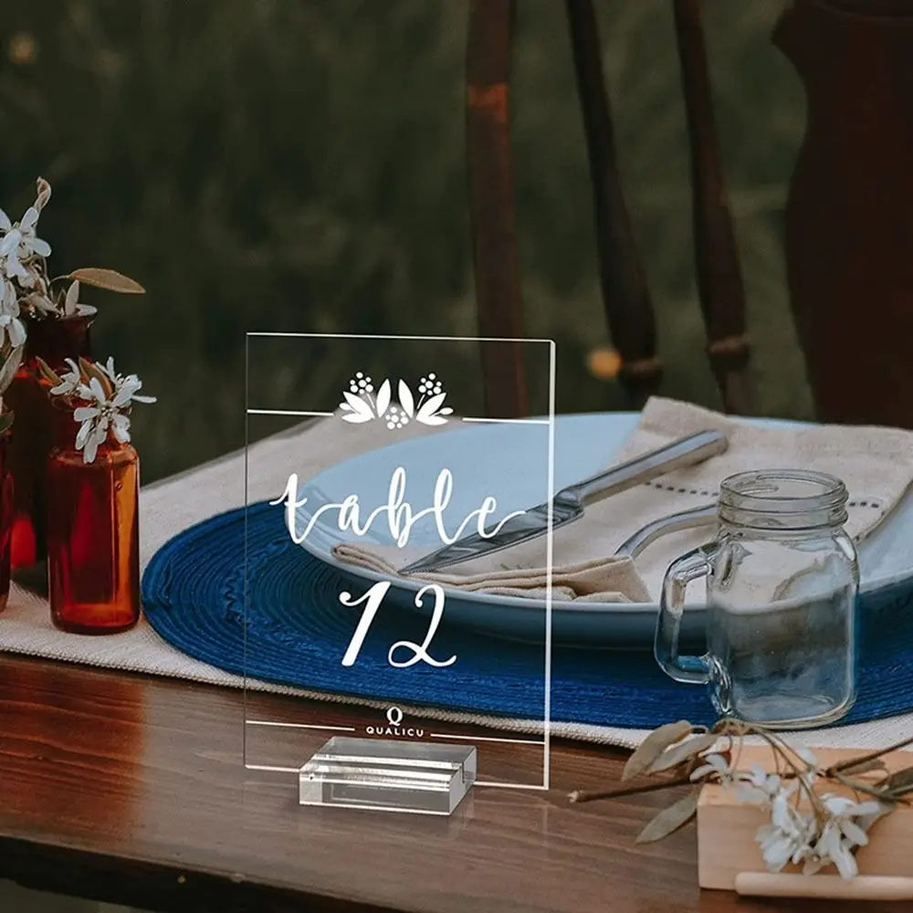 Acrylic Sign and Table Numbers Holder Display Stand for Wedding