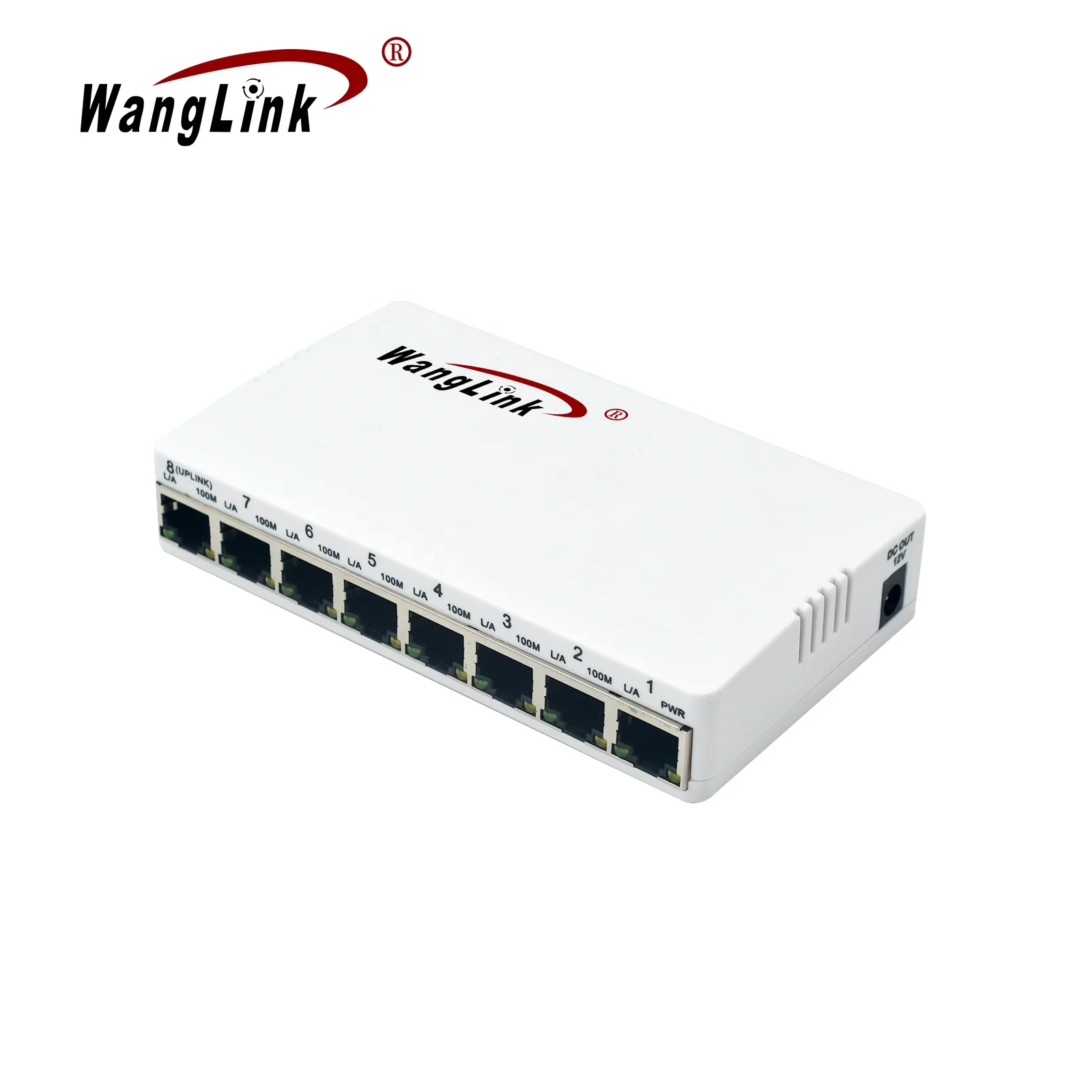 Wanglink 10/100M 역방향 PoE 8 포트 패시브 PoE(PSE 및 VLAN 버튼 준수 PSD 및 PD 포함)