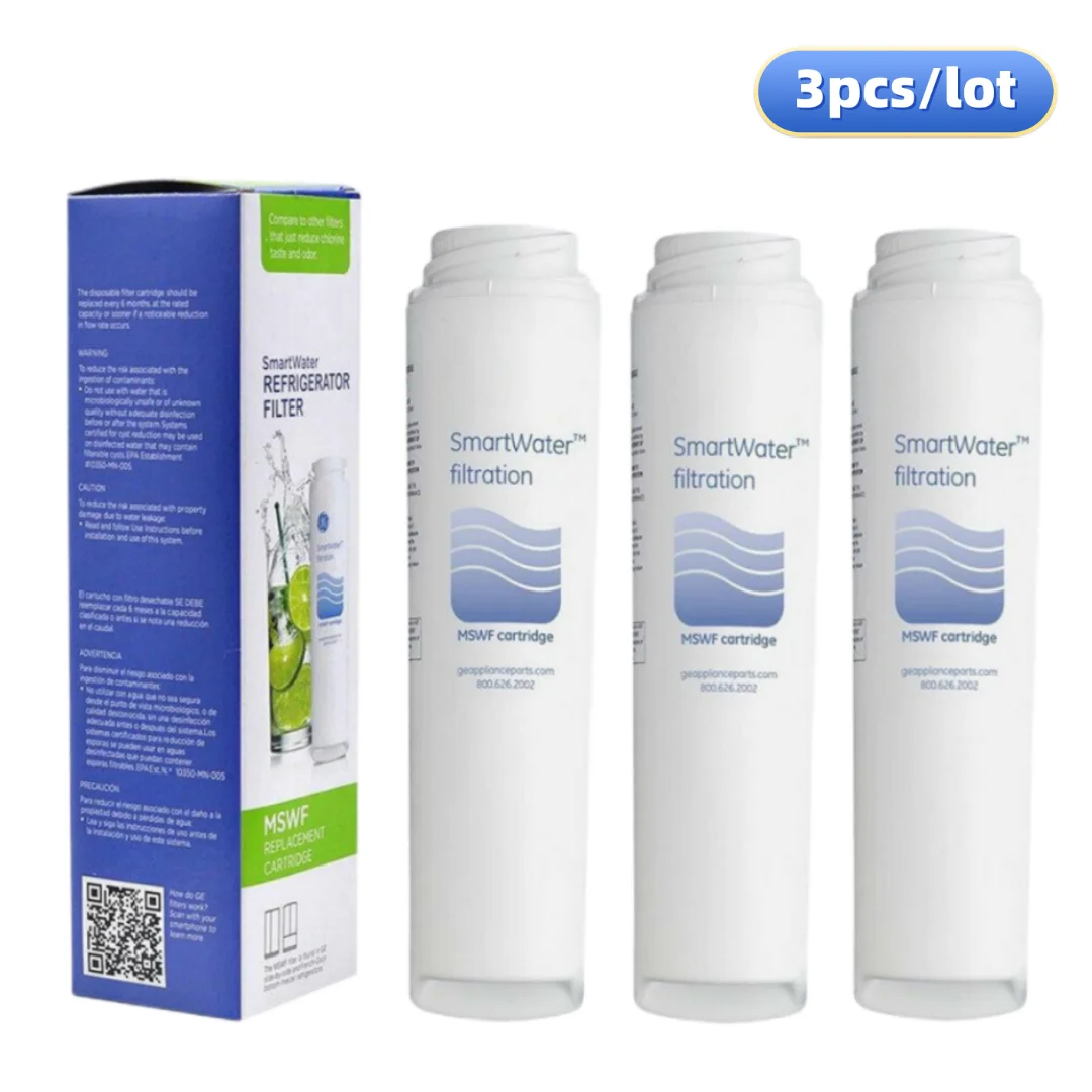 

Replace Ge MSWF Refrigerator Water Filter For 101820A、101821B、 AP3997949、MSWF3PK、MSWFDS、PS1559689、 CF12，3 Pack