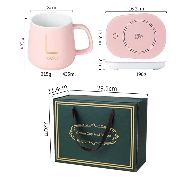 LJZLJZ Mini Portable Cup Warmer, 2 Gear Coffee Mug Heating Coaster, Smart  Thermostatic Hot Plate, Milk Tea Water Heating Pad Heater,Red