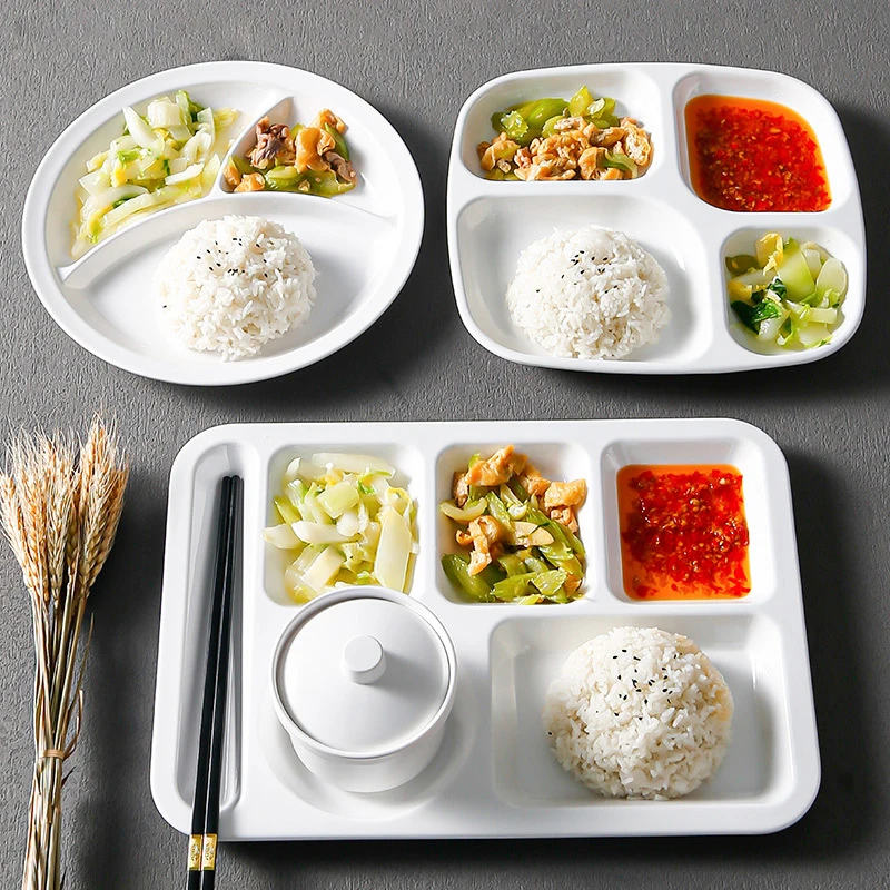 3/4/7-Grid Plates For Food Dinner Plates Dinnerware Dining Compartment Plate Serving Dishes Salad Kitchen Eco-friendly Tableware