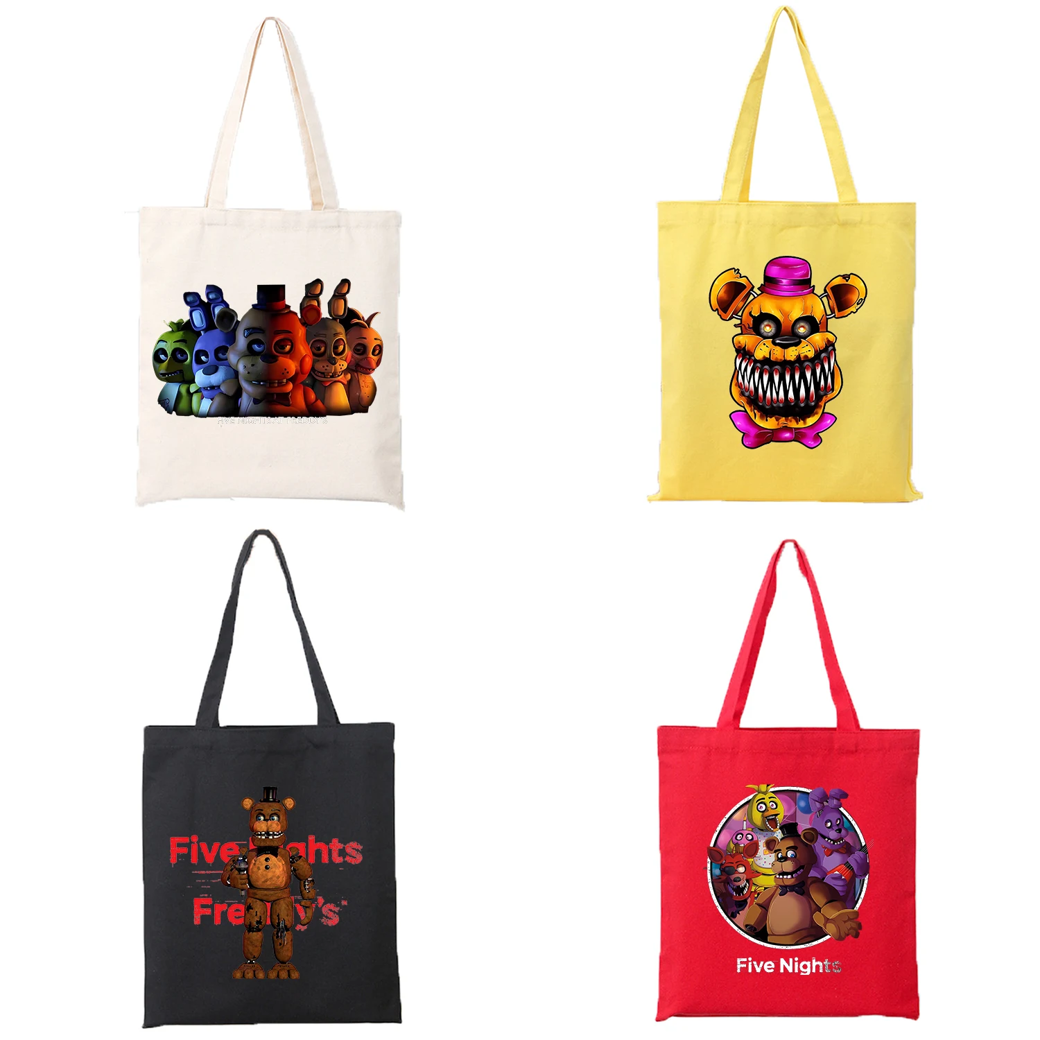 New Fnaf Tote Bag Five Nights At Freddy´s Canvas Bags Anime Shopping Bag  Children's Storage Bag Trendy Gift Bags Art Supplies - AliExpress