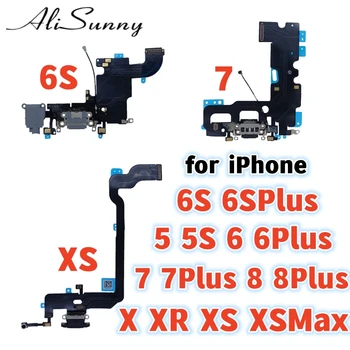 AliSunny 1pcs Charging Flex Cable for iPhone 8 5 5S 5C SE 6 6S 7 Plus X XS Max XR Charger Dock Connector USB Port Repair Part