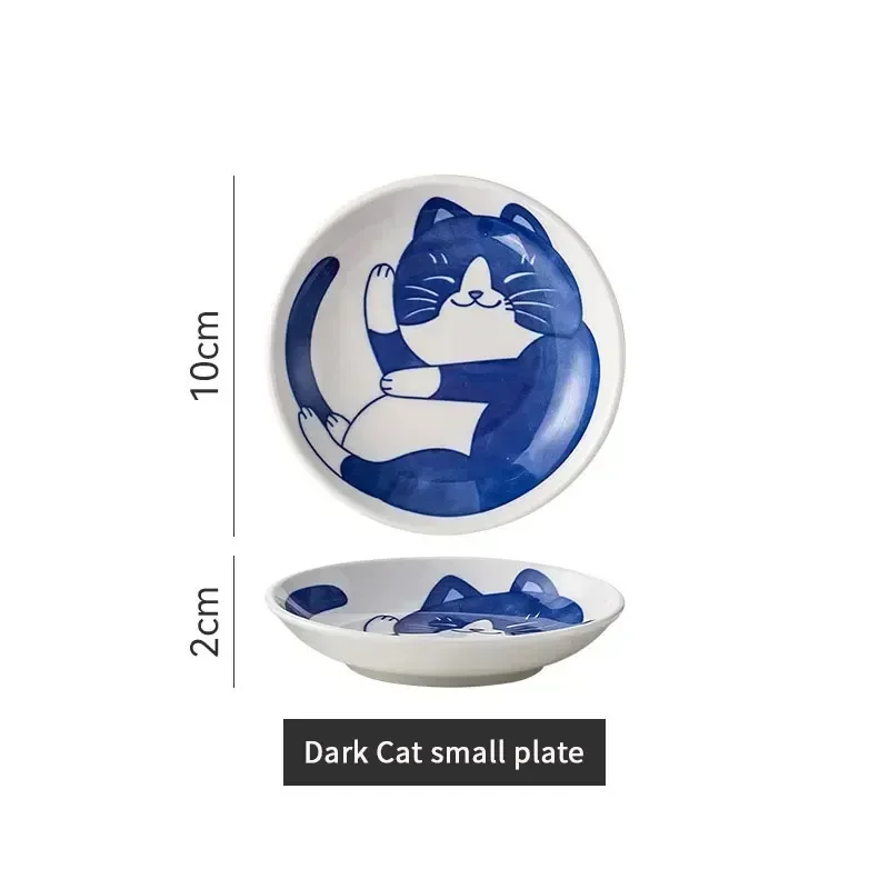 Japanese Style Ceramic Dessert Sauce Dish Tableware Creative Cute Cartoon Lucky Cat Pattern Water Drop Shape Fruit Sushi Plates fruit plate ceramic seasoning plates ceramic plates sauce dishes seasoning dish