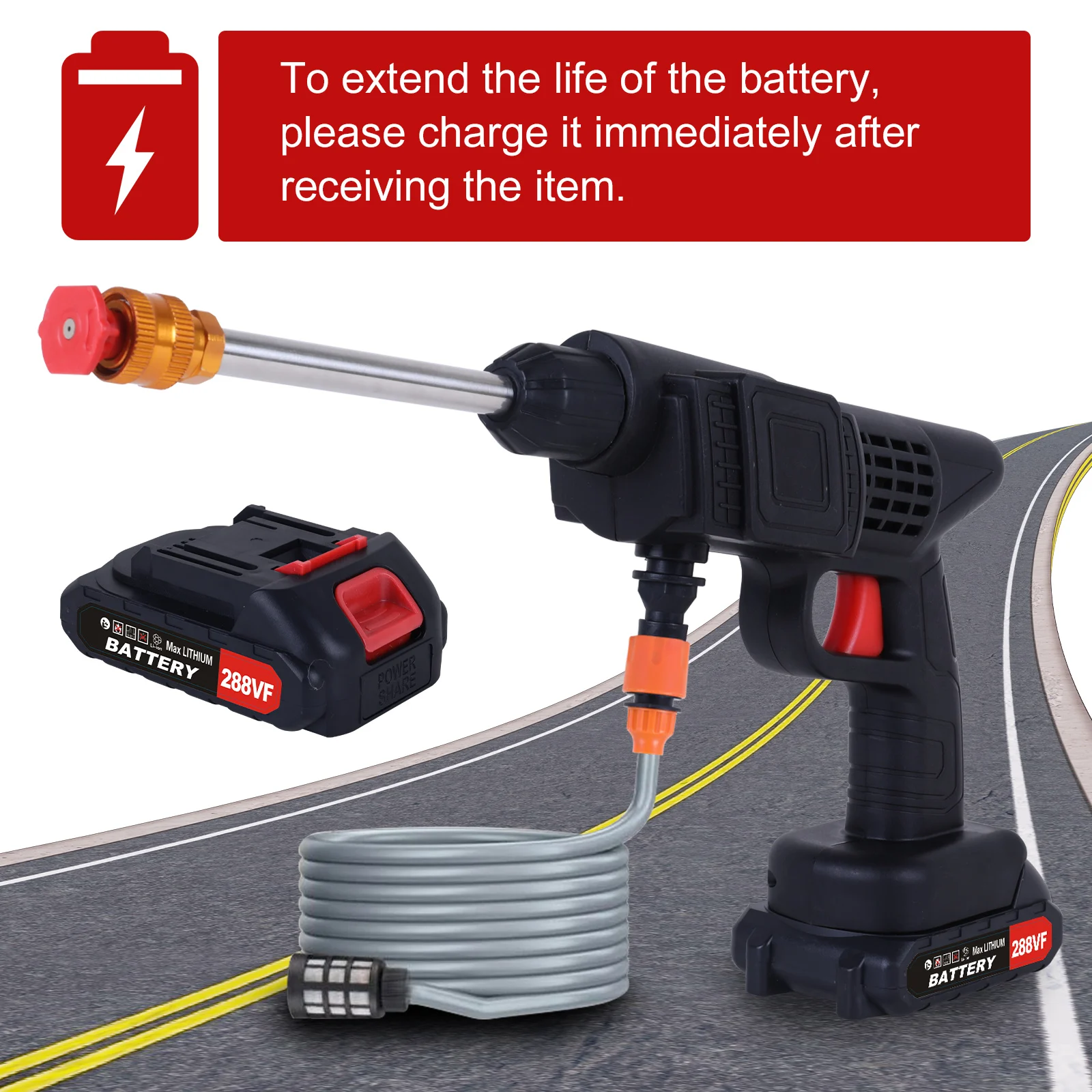 Nozzle and attachment set