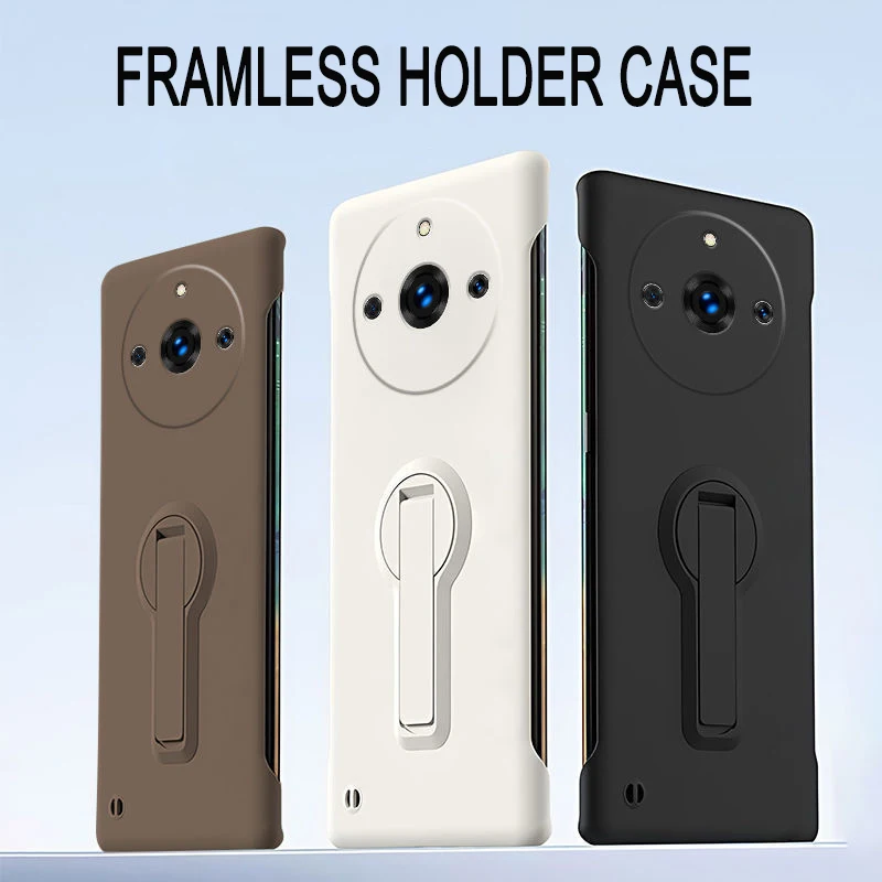Slim Frameless Phone Case with Rotating Holder and Enhanced Protection