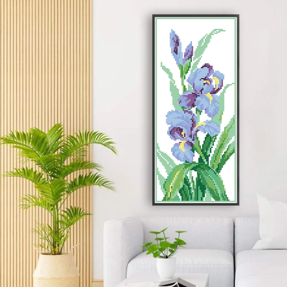 Partial Embroidery Bead 17x42cm Flower 9CT DIY Cross Stitch Kit for Bedroom Home