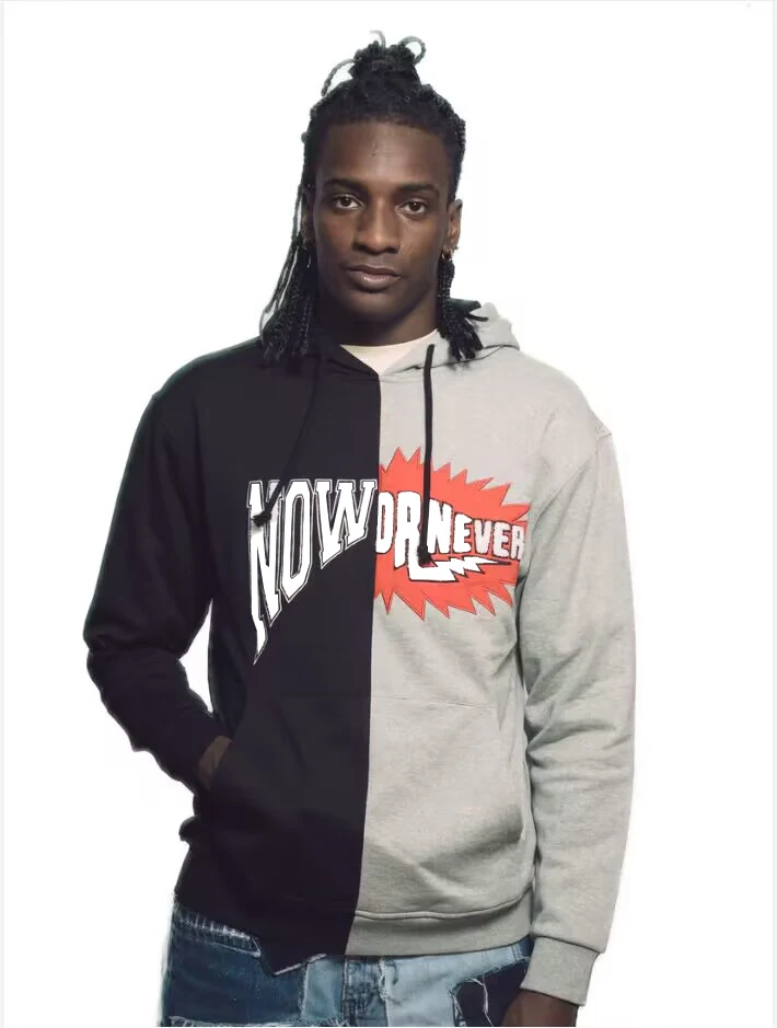 

Autumn Winter Casual Fashion Y2k Patchwork Hoodies Man Streetwear Harajuku Retro Hip Hop Letter Print Pullover Loose Sweatshirts