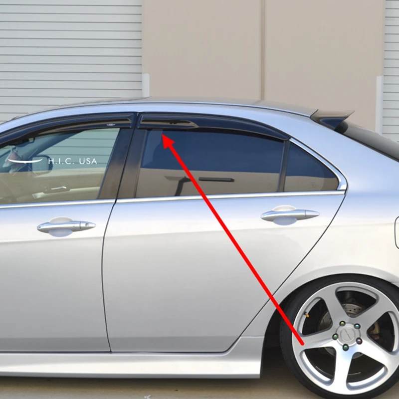 4 Pieces For Honda Accord Cl7 Cl9 Spoiler Rear Window Visor 4dr 2004