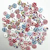 30pcs 15mm Round Button Monogrammed Christmas Stripe Plaid Button Love Scrapbooking for Wedding Decor Sewing Accessories 2