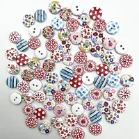 30pcs 15mm Round Button Monogrammed Christmas Stripe Plaid Button Love Scrapbooking for Wedding Decor Sewing Accessories 2