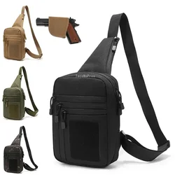 Outdoor Chest Bag with Pistols Holster Multifunction Hunting Training Shoulder Bag Tactical CS Crossbody Sling Bags
