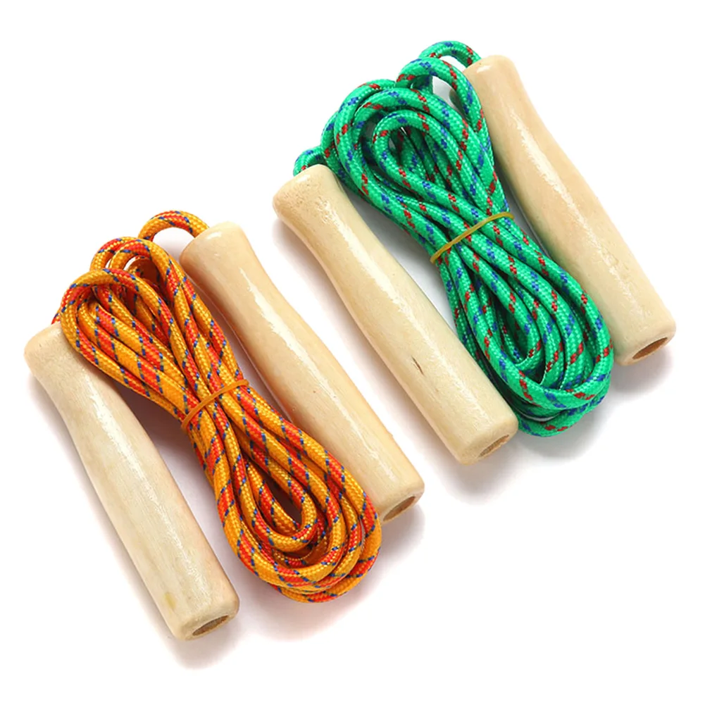 Jump Rope Skipping Rope Wooden Handle Skipping Ropes 2.5M for Students Fitness Training Sport Game