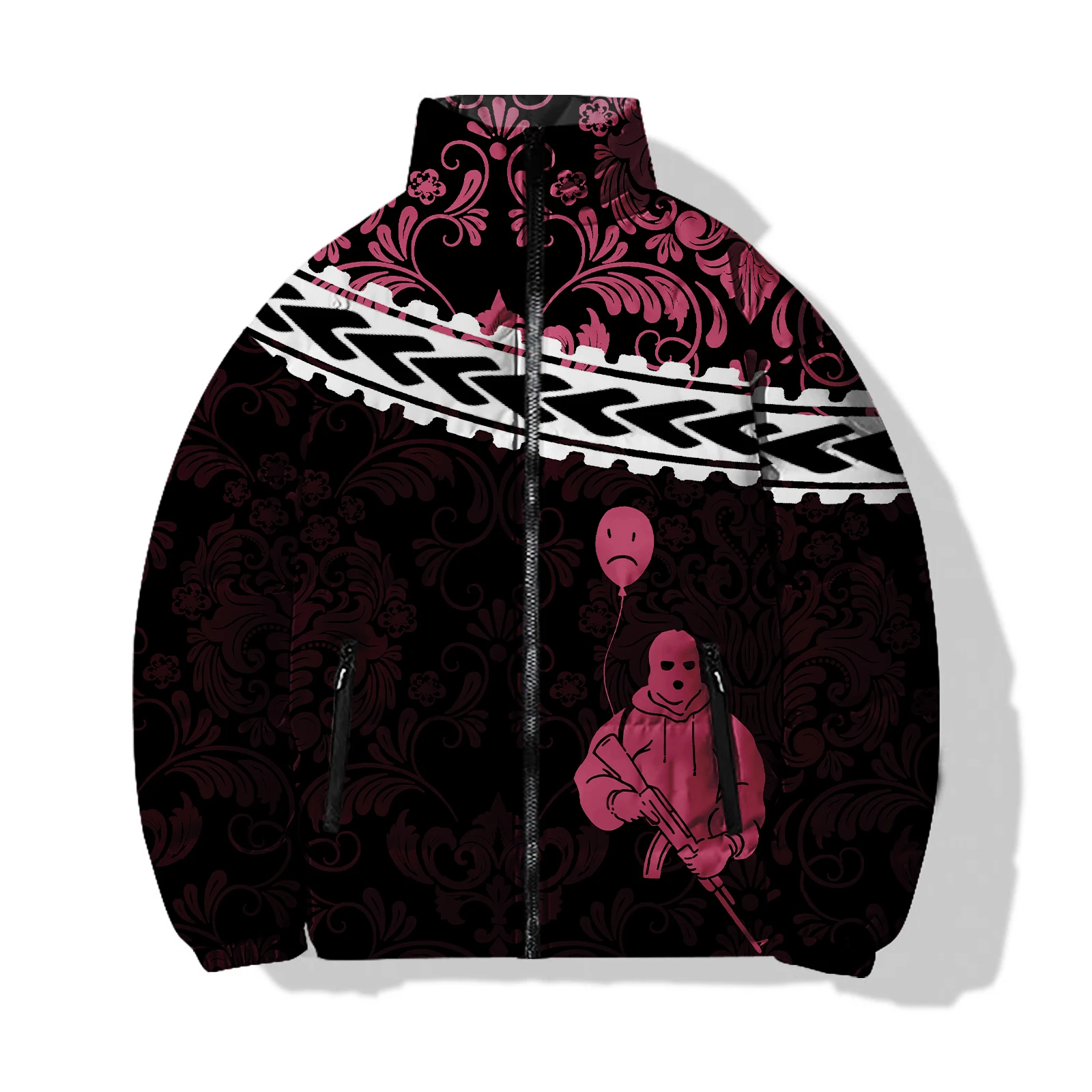 thumbnail image 1 of Tendencia Novedad en Abrigos de Plumas Calidez Chaquetas de Invierno para Hombre de Alta Calidad Moda Durable Calle Impresión Digital 3D Raya Barata Hombre, 1 of 4