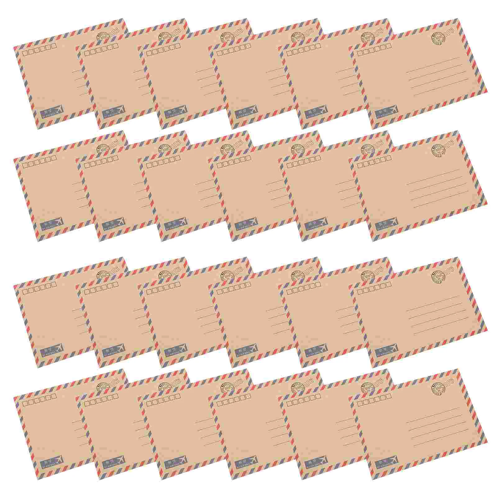 48 Pcs Vintage Envelope Paper Retro Airmail Stationery Set Invitation Envelopes Greeting Cards Postcard Plain Letter Paper