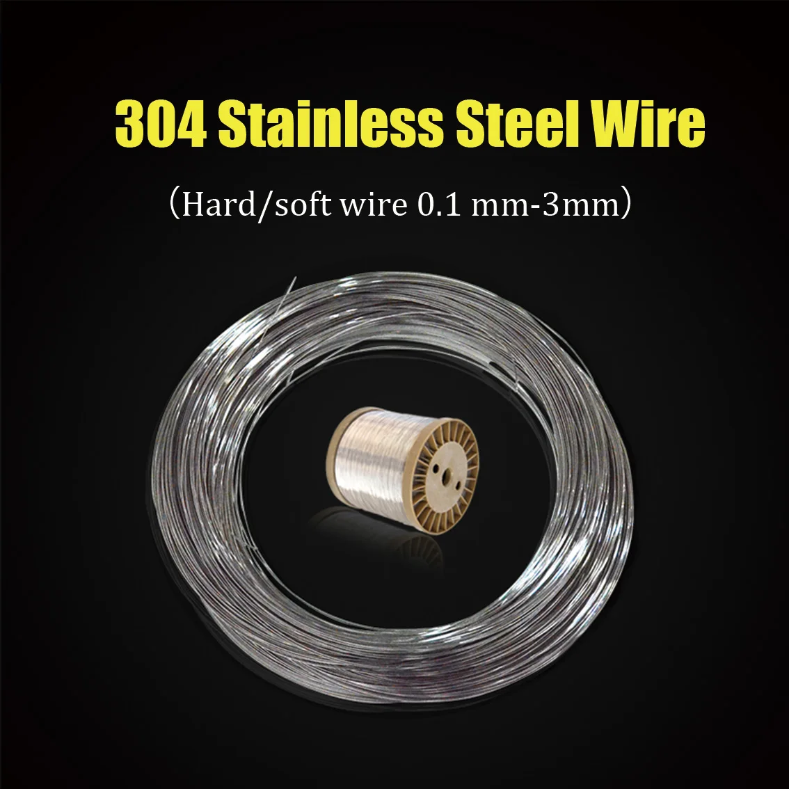 1/5/10/20/50M 304 Stainless Steel Spring Wire Soft/Hard Wire Diameter 0.1 0.2 0.3 0.4 0.5 0.6 0.8 1.0 1.2 1.5 2.0 2.5 3.0mm stainless steel wire,stainless steel spring wire
