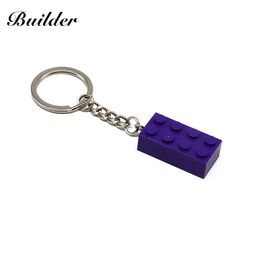 Little Builder Building Blocks Keychain Hanging Ring Bricks 2x4 DIY Accessories Creative Model Kits Set Toys for Children 3001
