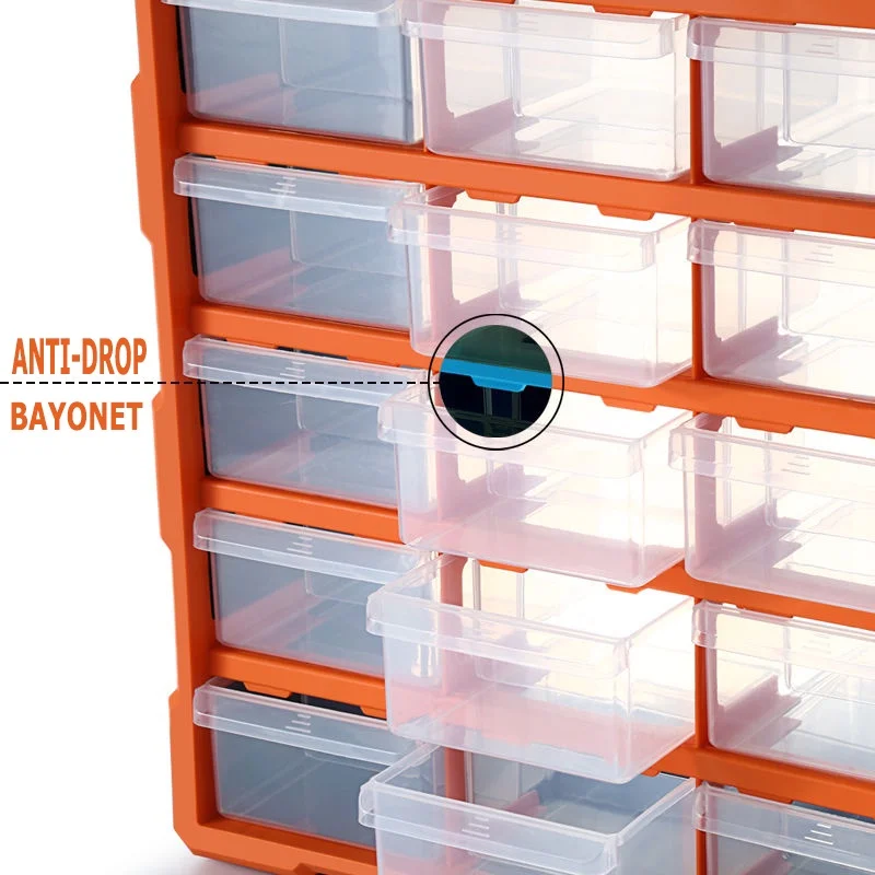 LEADLOONG Plastic Wall-mounted Storage Box Drawers Type Tools Storage Cabinet Detachable Cell Parts Box