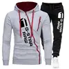 2024 Autumn Winte Oblique Zipper Tracksuit Men Sweatshirt + Sweatpants 2 Pieces Set Casual Mens Hooded Hoodies Suit Sportswear 3