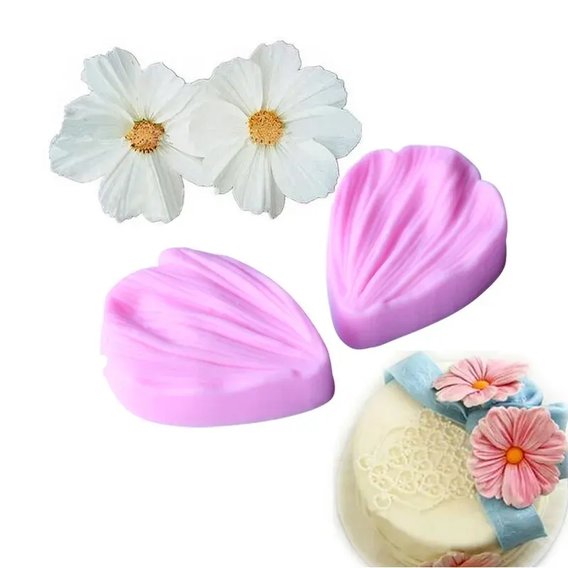 Silicone Mold Daisy Flower Petals Embossed Chocolate Fondant Cake Mold Food Grade Silicone Soap Mold Kitchen Baking Decorating Tools