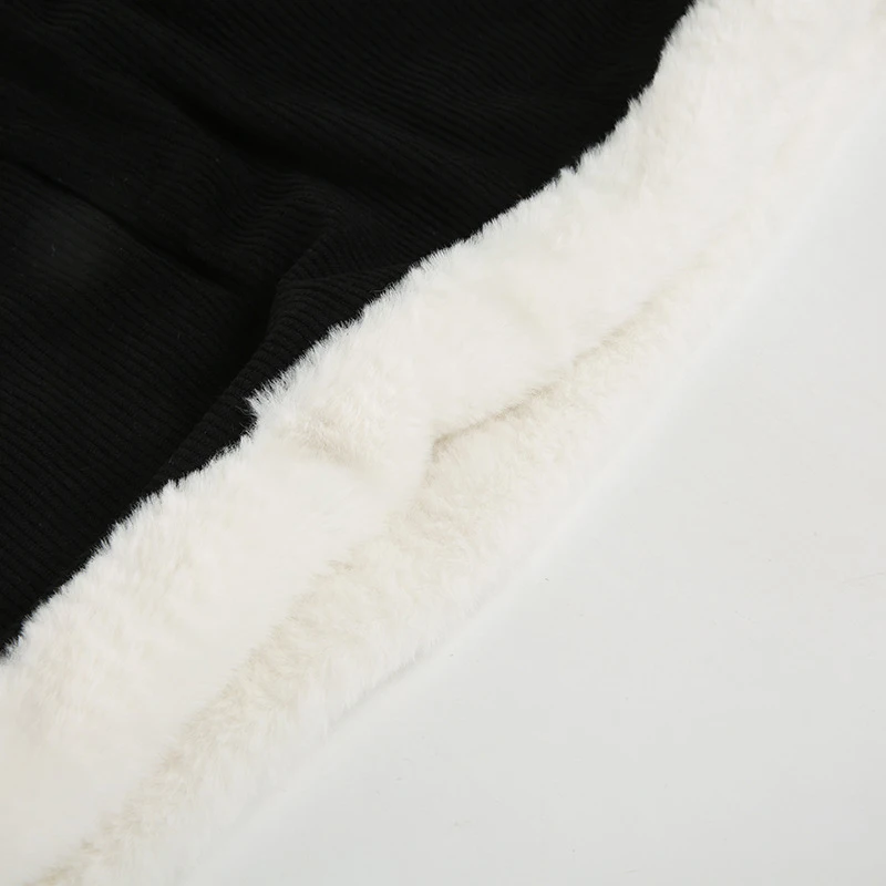 y2k Skirt Women Aesthetic Clothes Contrast Color Tie-up Low Waist Furry Patchwork Short Mini Skirt 2000s Streetwear