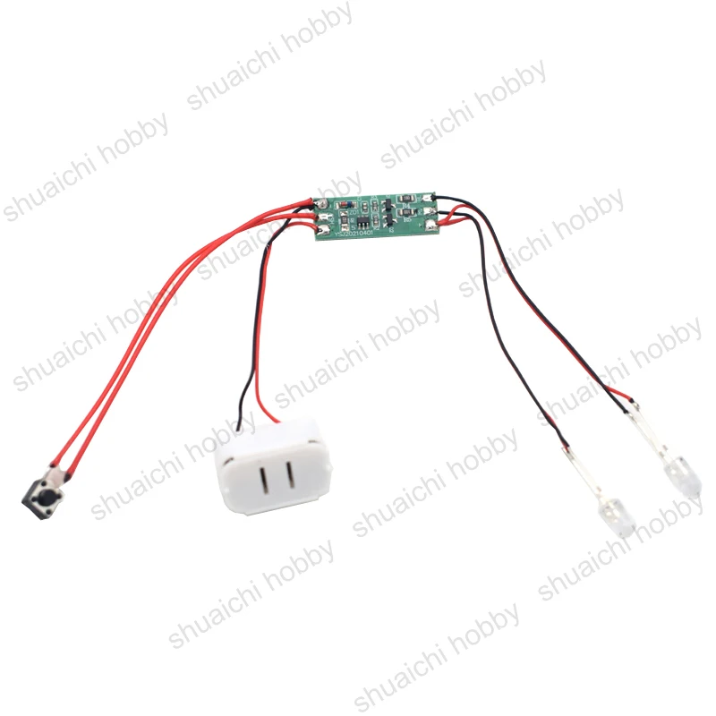 10x LED 3mm Lampeggianti Rosso/Blu 6-12V Per RC-Car, Auto, Barca, Polizia