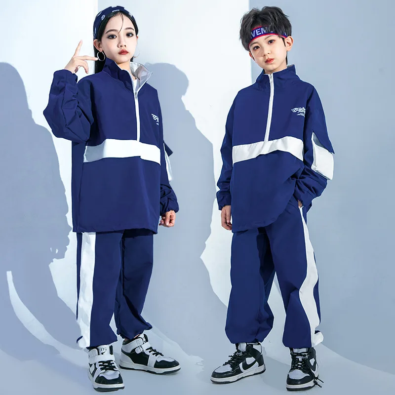 

1 Set Kids Ballroom Street Dance Wear Dancewear for Girls Boys Outfits Dancing Clothes Jazz Hip Hop Costumes T Shirt Coat Pants