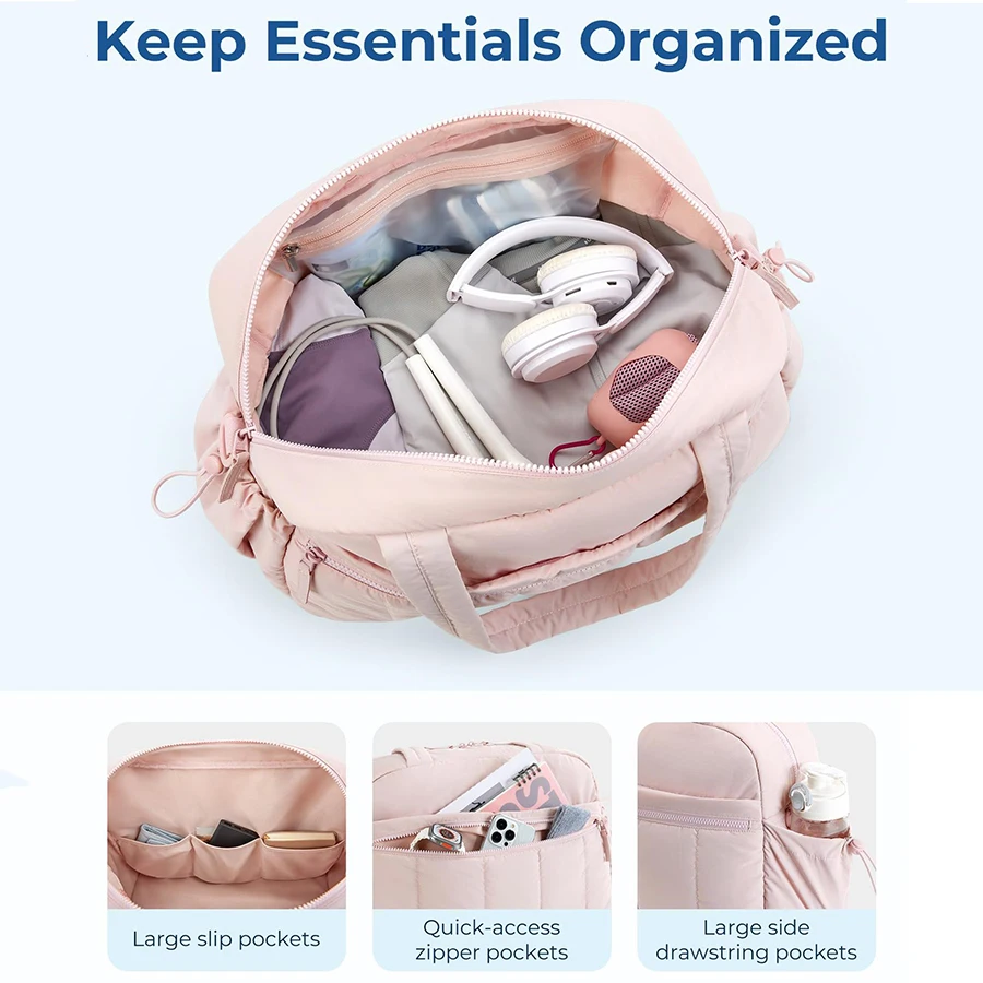 Luggage Bag Dry Wet Separation Travel Duffel Bag Gym Bag for Women with Weekender Bags Waterproof Hand Airport Cabin Bag 3