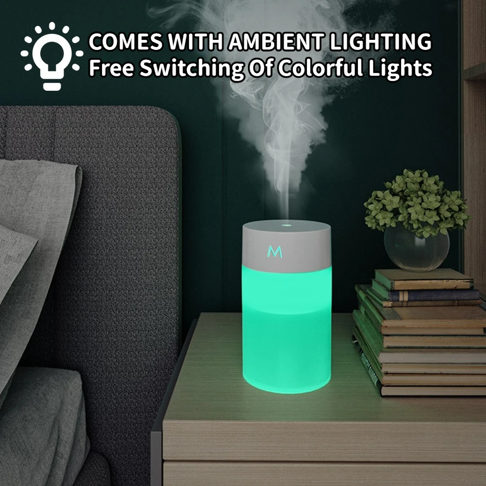 Mini Air Humidifier and Aromatherapy Diffuser Ultrasonic Essential Oil Atomizer with USB LED Lamp for Home Car or Office house 2