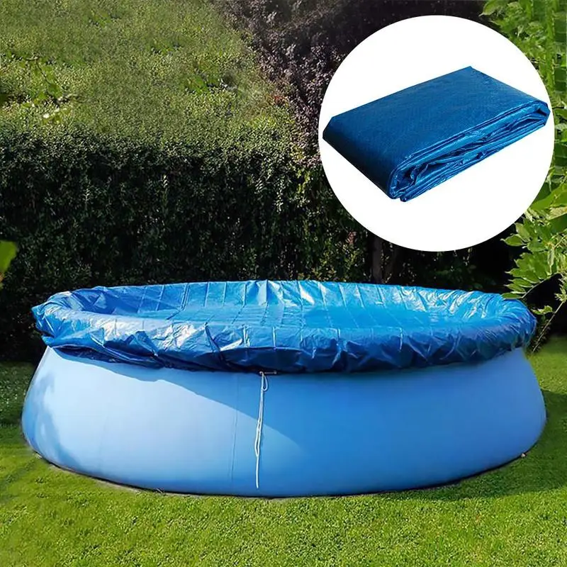 4/5/6/8/10/12Ft Round Swimming Pool Cover Dustproof Sunproof PE/Vinyl Cover Mat Swimming Pool Accessories For 244/366/305/183cm